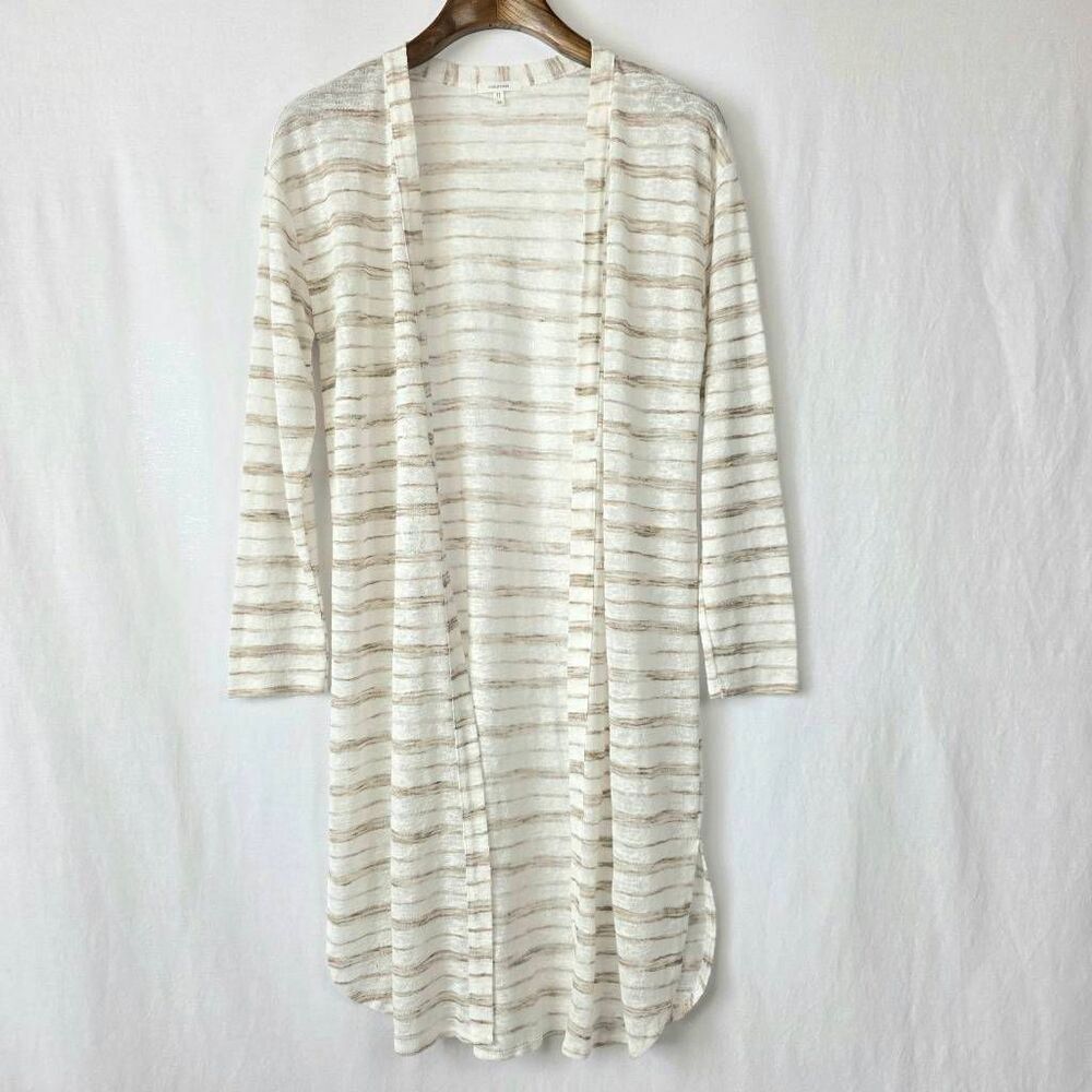 Maurices Long Open Front Striped Duster Cardigan M - Picture 6 of 10
